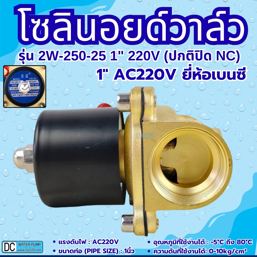 โซลินอยด์วาล์ว 220V รุ่น 2w-250-25 ( 1”) ยี่ห้อเบนซี